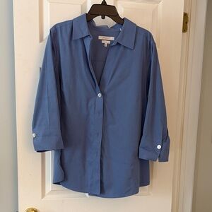 Foxcroft French Blue Button Down Shirt 16W